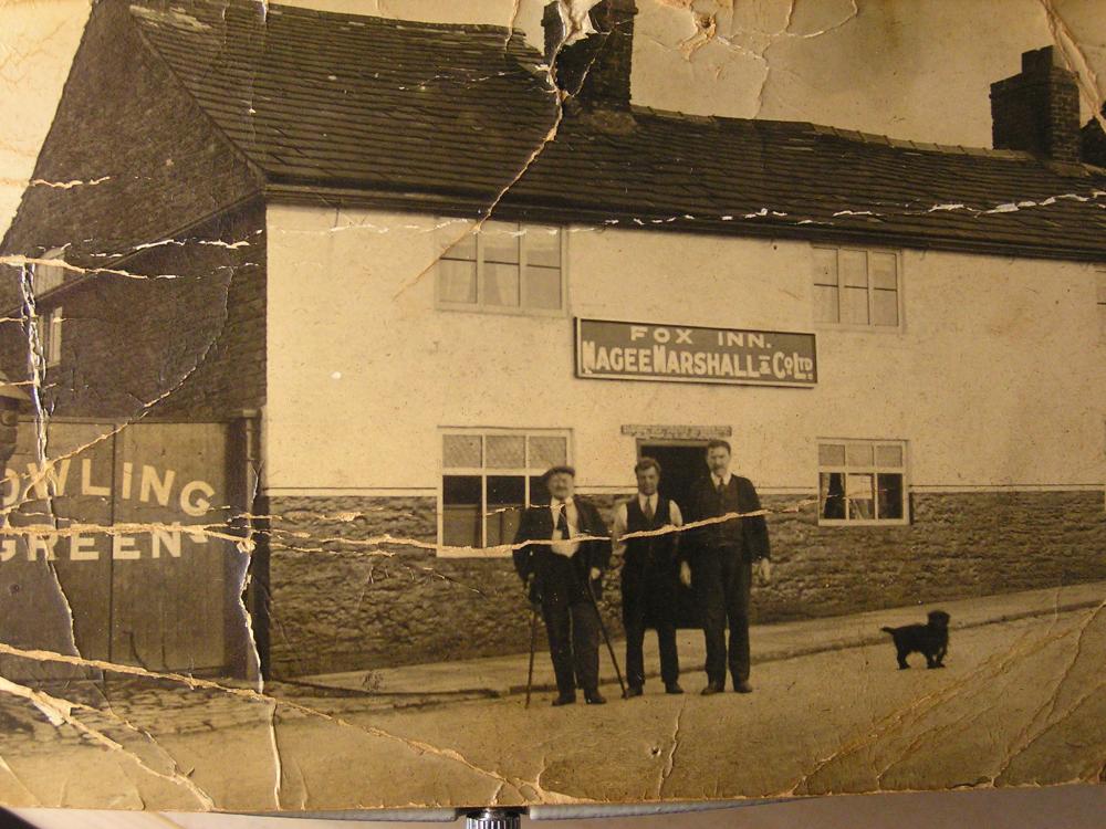 Outside The Fox Inn, Roby Mill