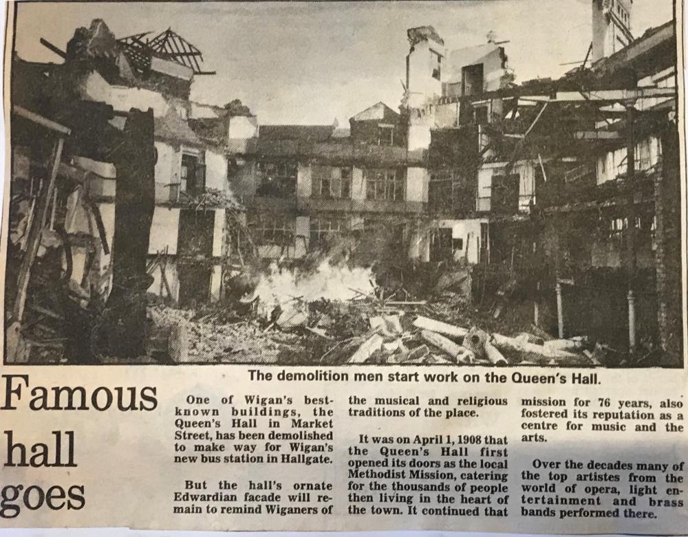 Queens Hall being demolished