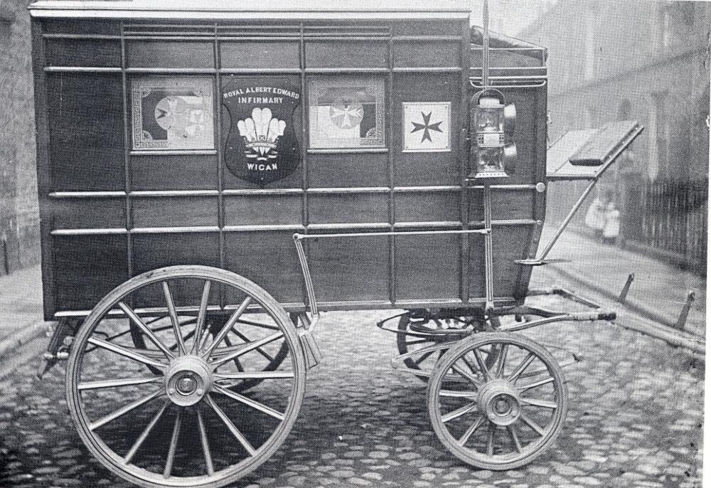 WIGAN's FIRST HORSE AMBULANCE 1889 WIGAN's FIRST HORSE AMBULANCE 1889