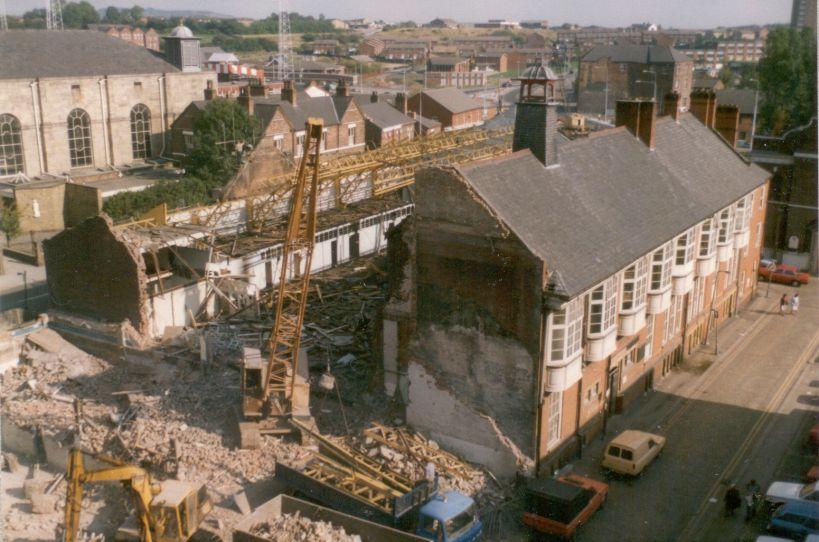 Demolition of Drill Hall. Demolition of Drill Hall.