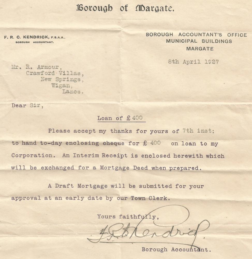 Letter from 'The Building'. Letter from 'The Building'.