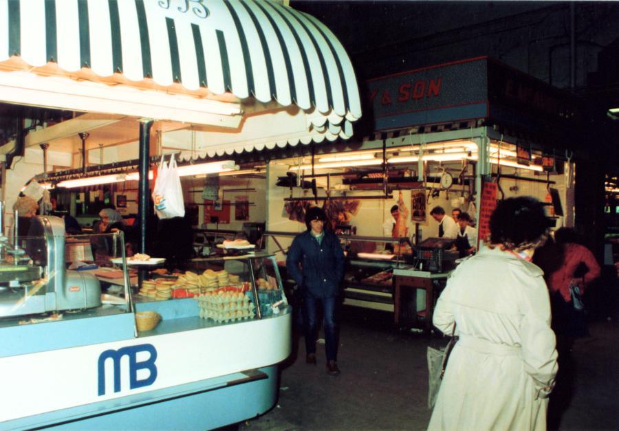 Inside Wigan Market Hall on the last day of trading.