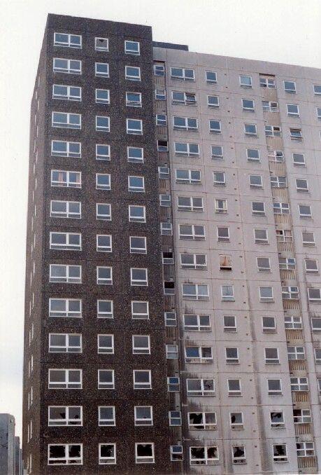 Masefield House pictured here, was the last of the high rise blocks to be demolished.