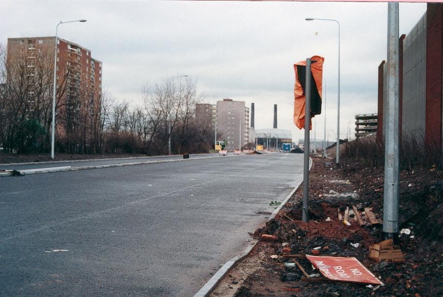 Riverway, road construction.