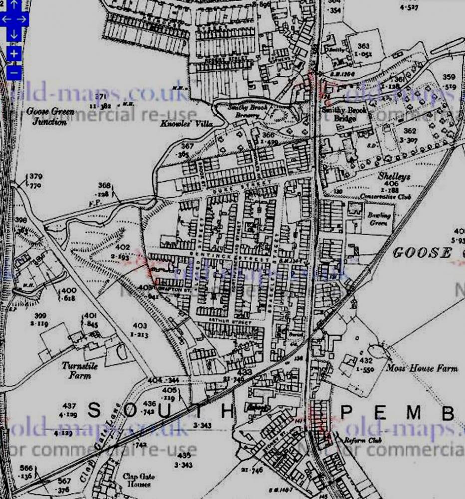 Goose Green crossing map 1908 Goose Green crossing map 1908