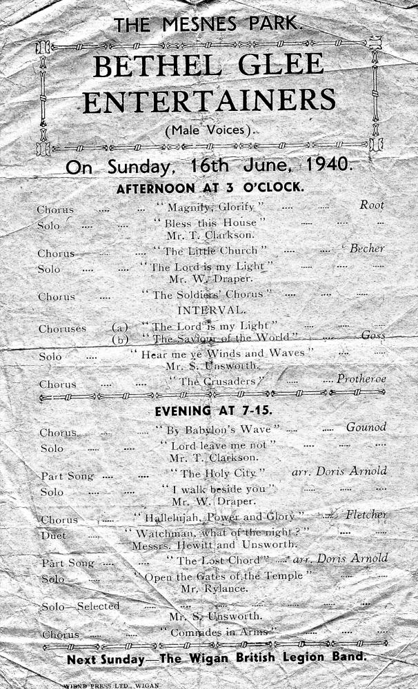 MESNES PARK LEAFLET 1940 MESNES PARK LEAFLET 1940