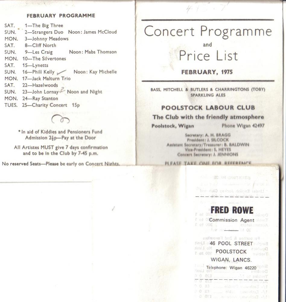 Poolstock labour club, fred rowe. Poolstock labour club, fred rowe.