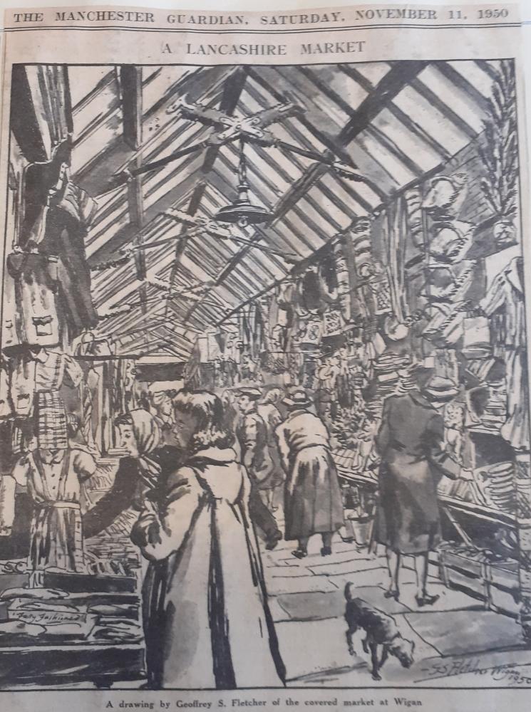 Drawing Interior of Market Hall c.1950