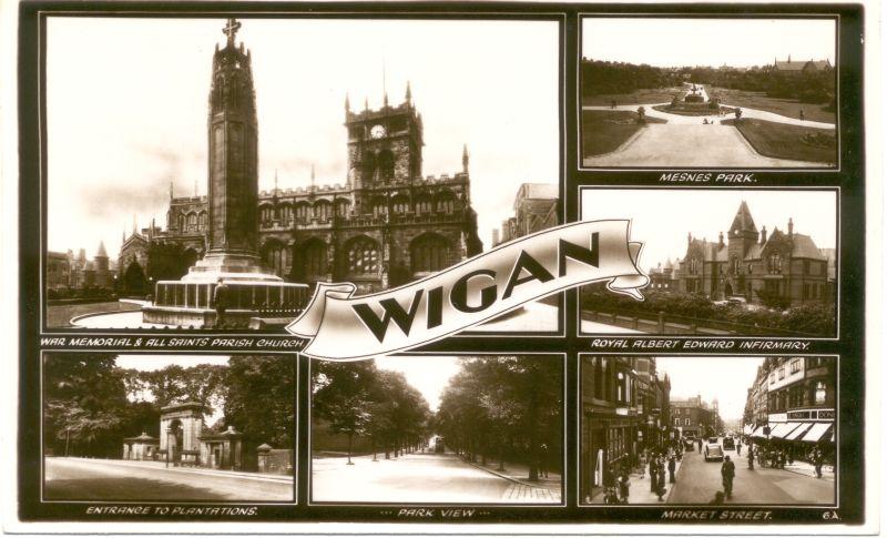 Wigan postcard. Wigan postcard.