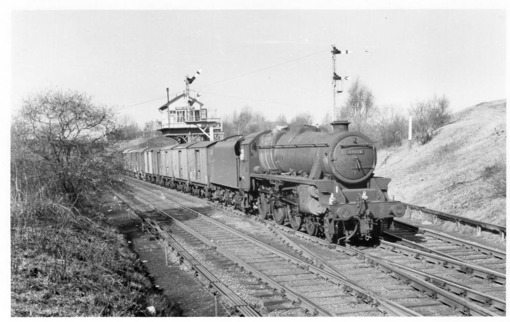 Stanier Black 5 44834 passing Boar's Head signal box