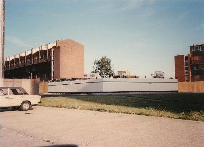 Another view of Thackeray place, during demolition.