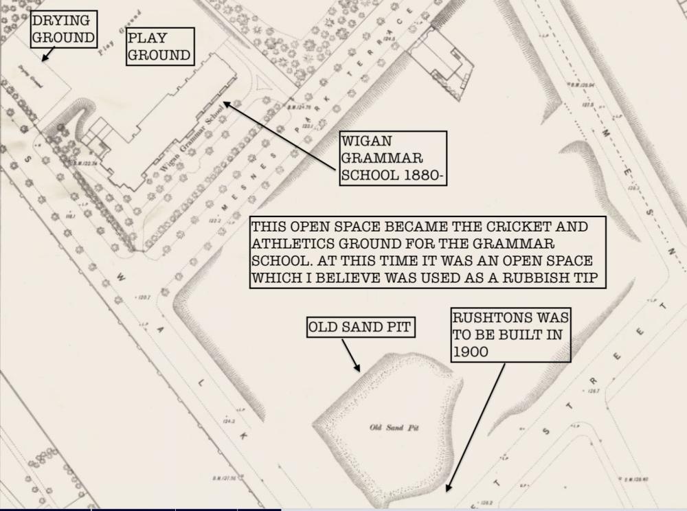 Old Wigan Grammar Map 1880