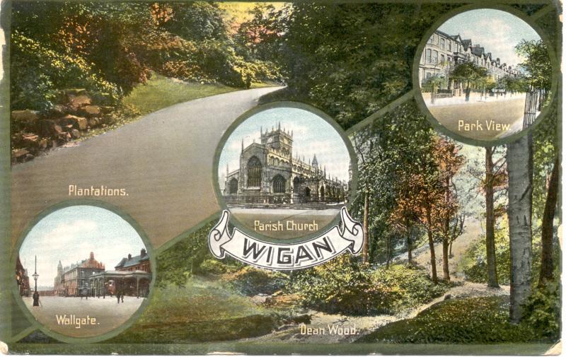 Wigan postcard. Wigan postcard.