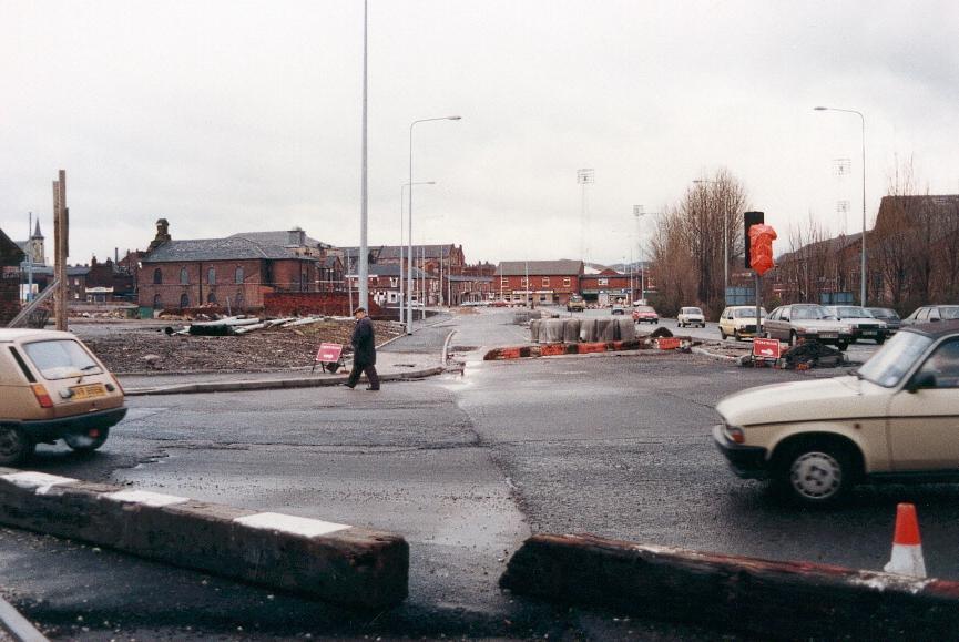 Riverway, road construction.