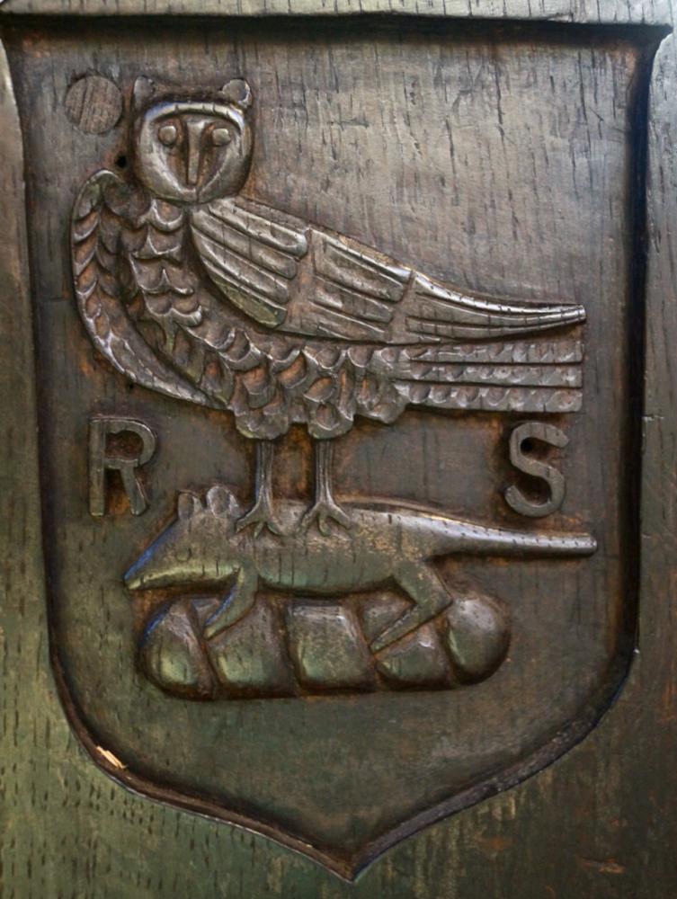 Owl carved on a pew end at St Wilfrid's, Standish Owl carved on a pew end at St Wilfrid's, Standish