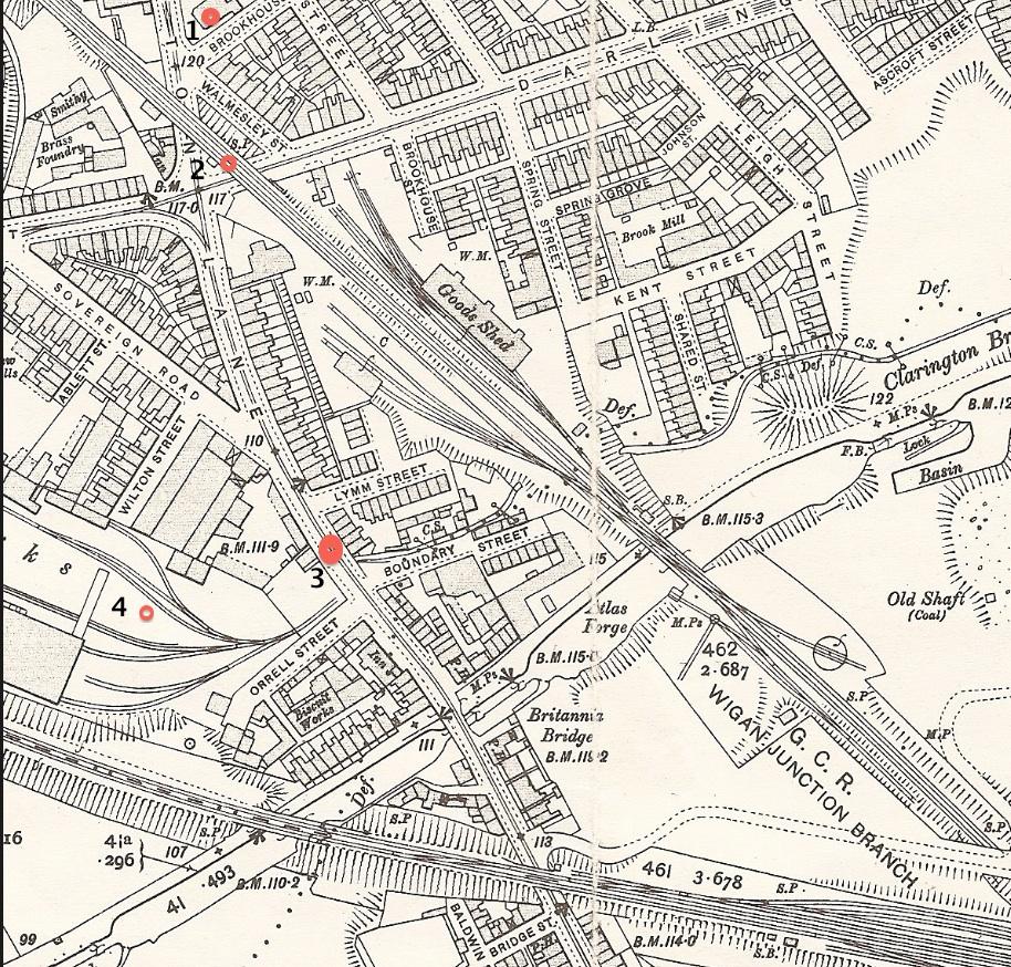 Warrington Lane Map 1907 Warrington Lane Map 1907
