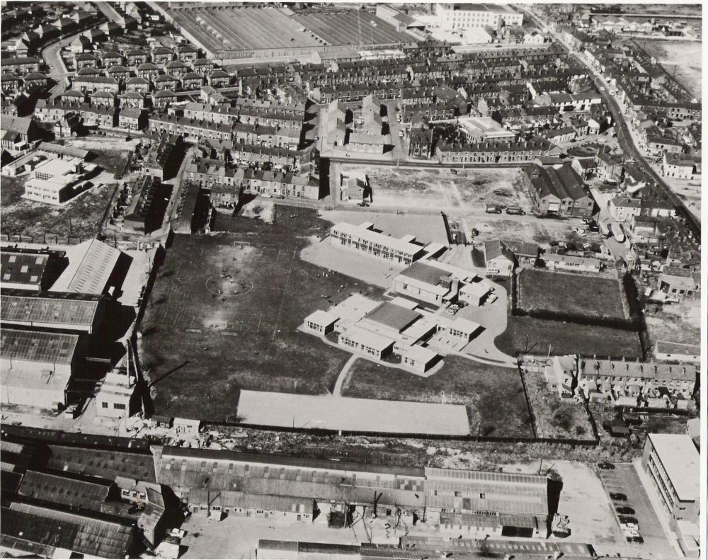 An aeriel view of Ince, showing Ince Central School 1972 An aeriel view of Ince, showing Ince Central School 1972