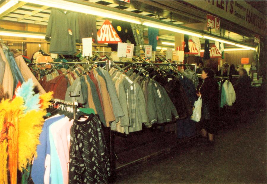 Inside Wigan Market Hall on the last day of trading.