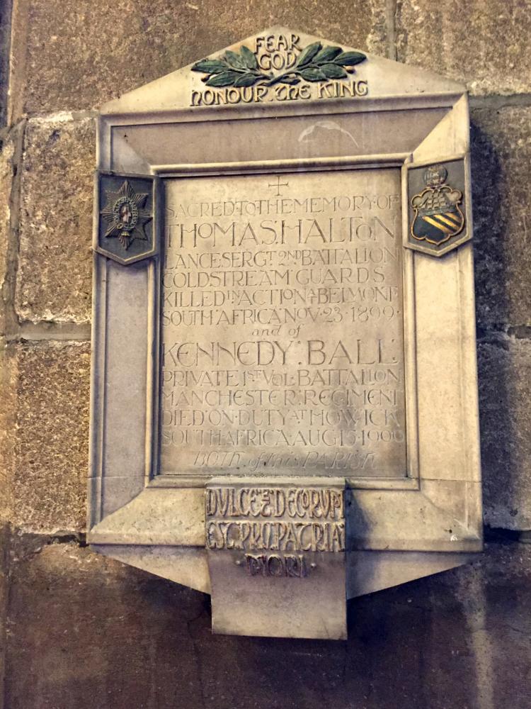 The original Boer War Memorial in St Wilfrid's