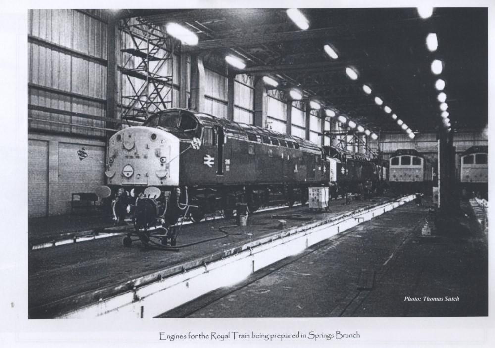 Royal Trains at Springs Branch Taken from an old calendar Royal Trains at Springs Branch Taken from an old calendar