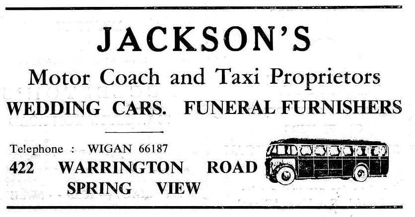 Jackson's Advert, 1960 Parish Magazine