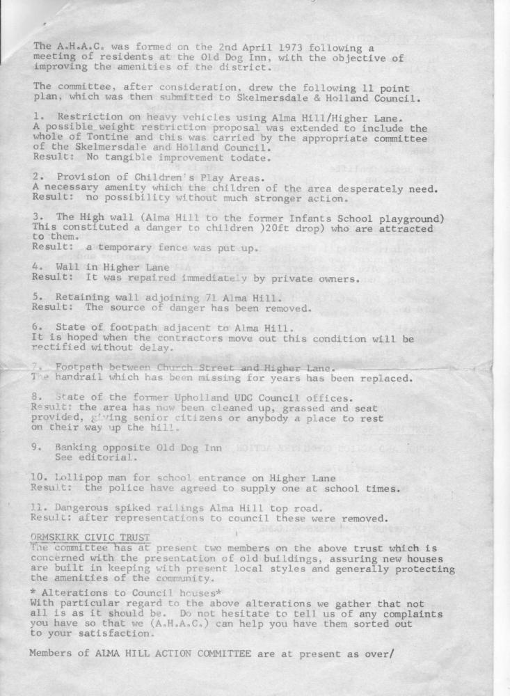 Alma Hill Action Group (Upholland 1970's) Alma Hill Action Group (Upholland 1970's)