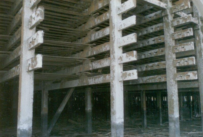 Inside a cooling tower.