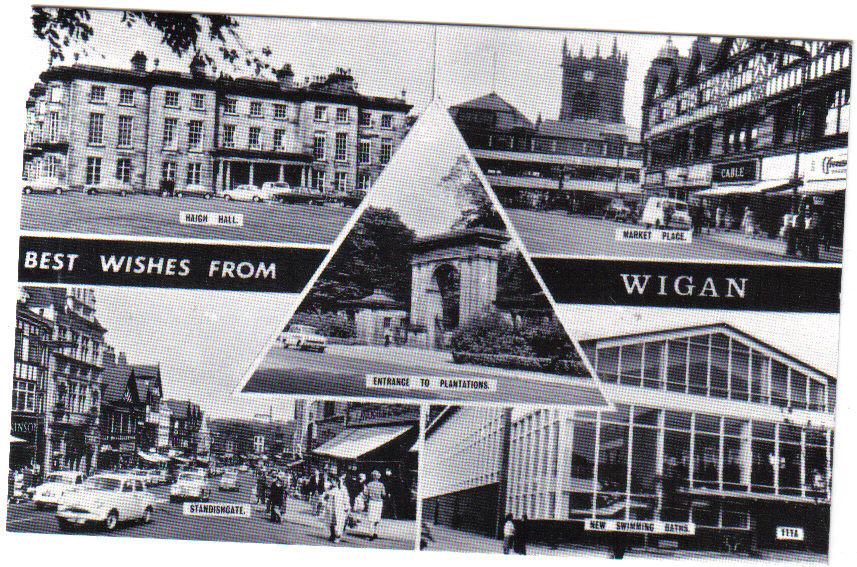old postcard of wigan old postcard of wigan