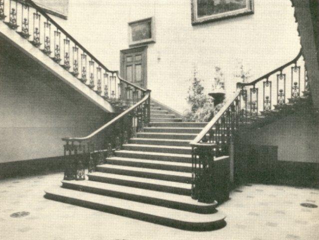 Main staircase, c1956. Main staircase, c1956.