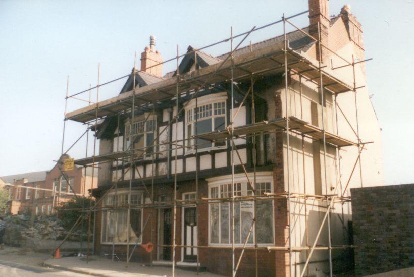 Houses on Wigan Lane, now demolished, c1980.
