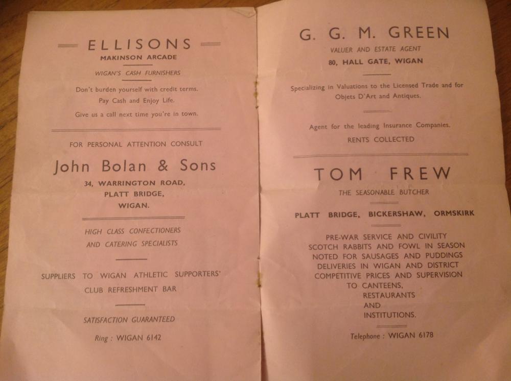 1947 pantomime programme