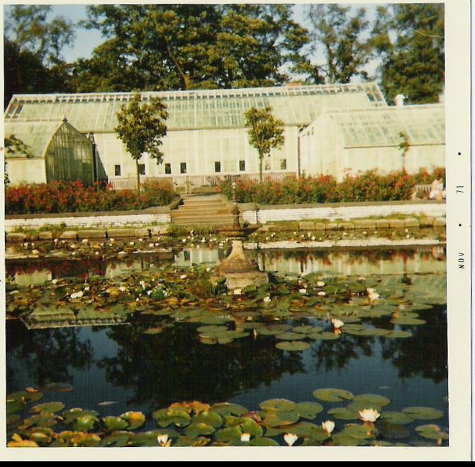 Exterior of Haigh Hall Greenhouses, Sept 1971.