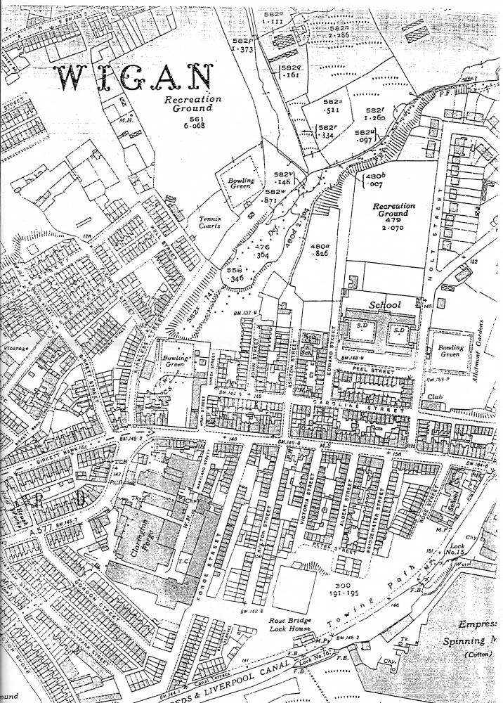 Part Scholes - Lower Ince Street Map circa 1942