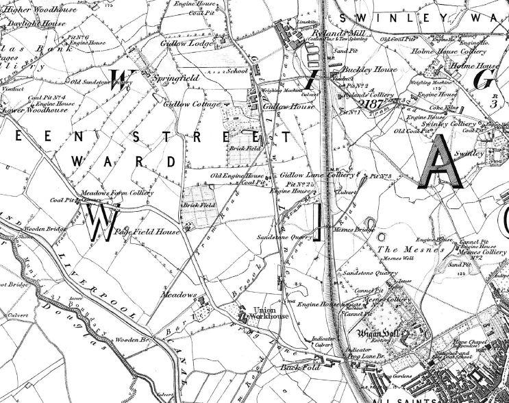 6 inch Map - Wigan Late 1840s