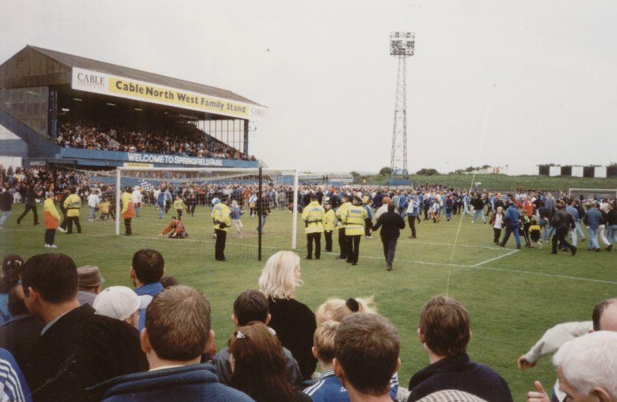 Last game at Springfield Park, 1999.