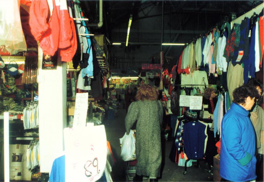 Inside Wigan Market Hall on the last day of trading.