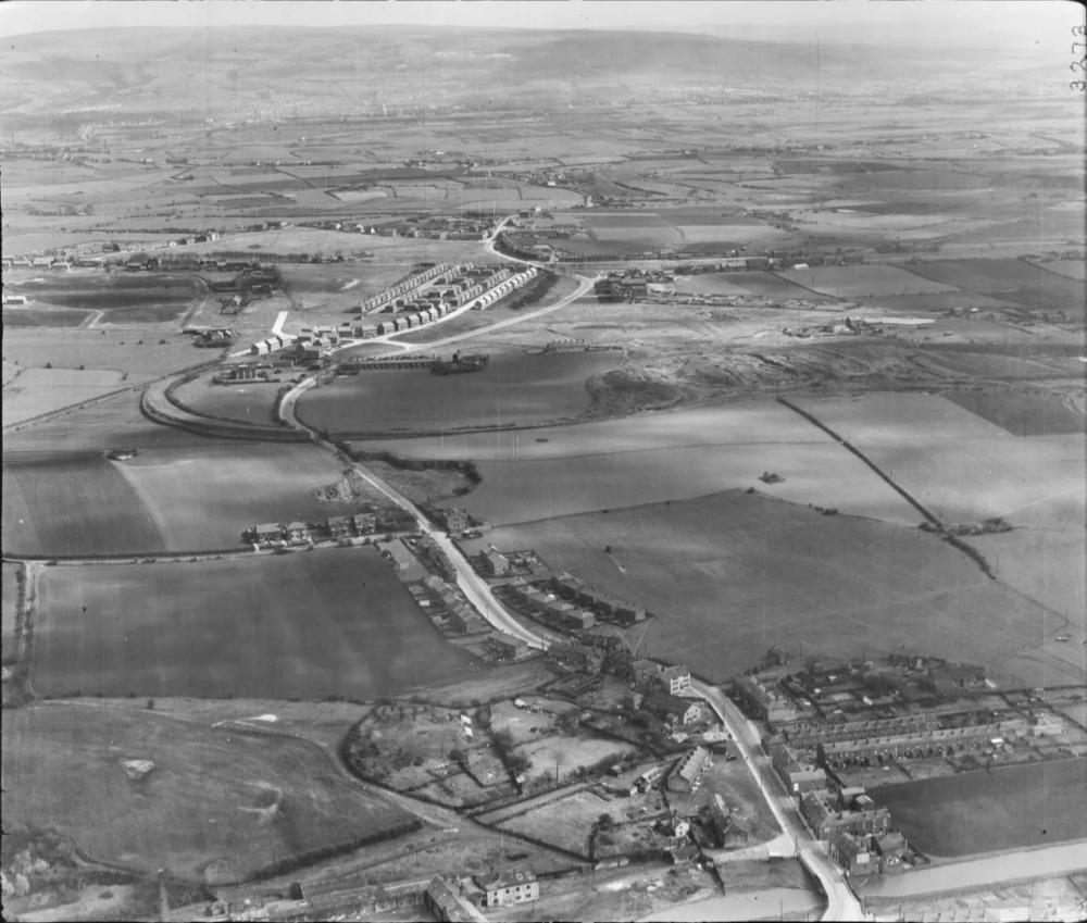 Aerial view over Aspull