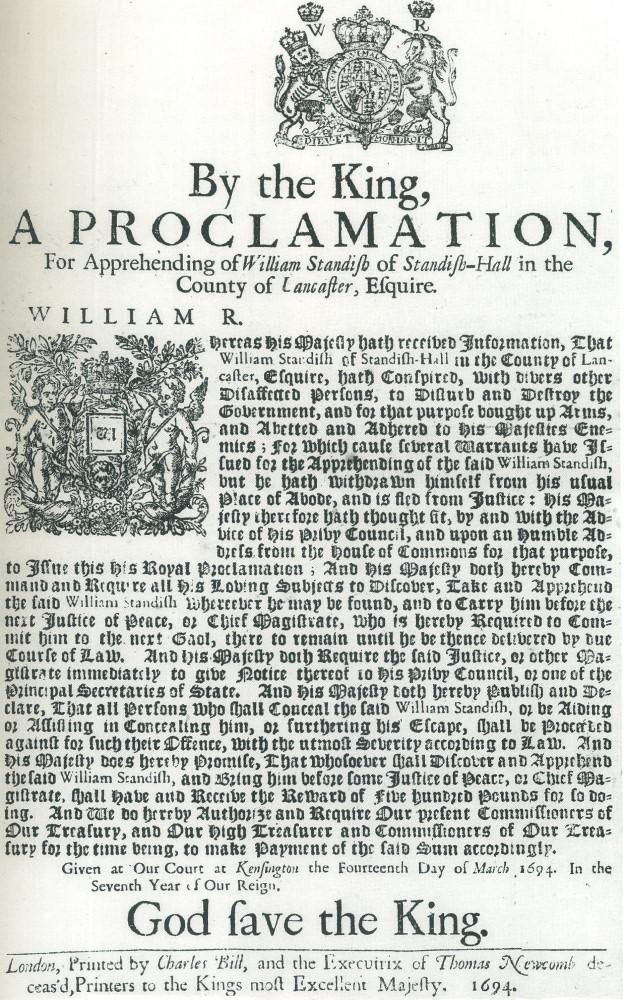 ROYAL PROCLAMATION 1694 ROYAL PROCLAMATION 1694