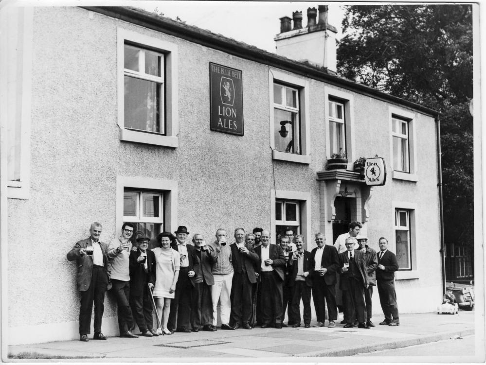 Locals outside Blue Bell North Ashton 1973