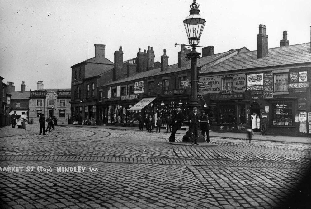 MARKET STREET HINDLEY 100 YEARS AGO
