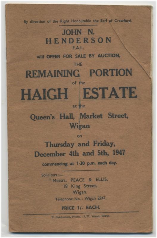 HAIGH HALL AUCTION 1947 HAIGH HALL AUCTION 1947