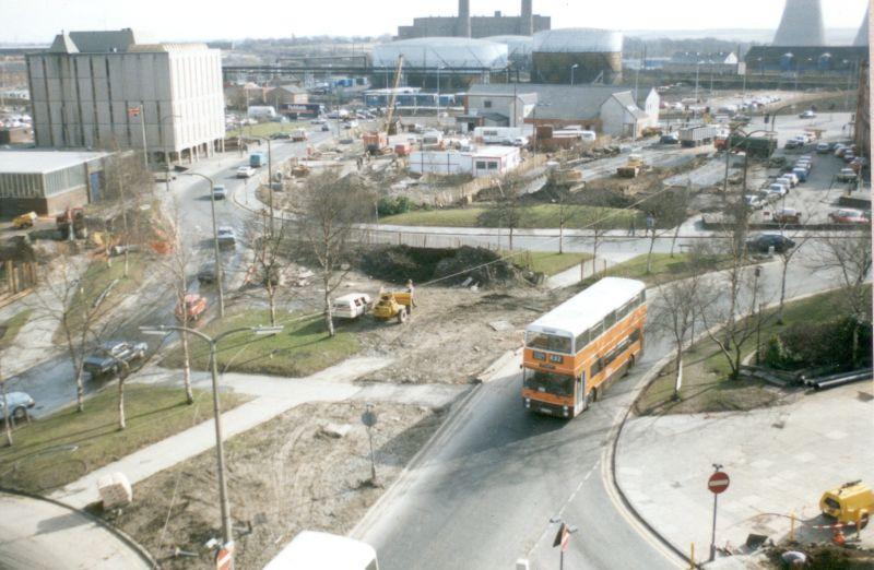 Riverway, road construction.