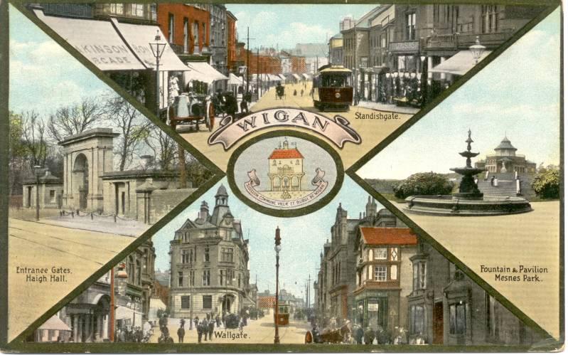 Wigan postcard. 1924. Wigan postcard. 1924.