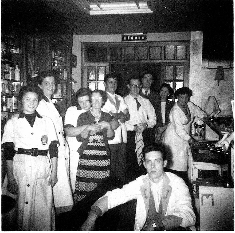 Wellfield Hotel, Beech Hill, bar staff in the early 1960's.