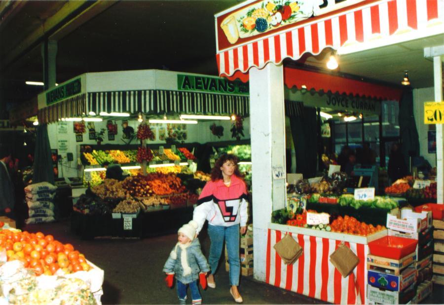 Inside Wigan Market Hall on the last day of trading.