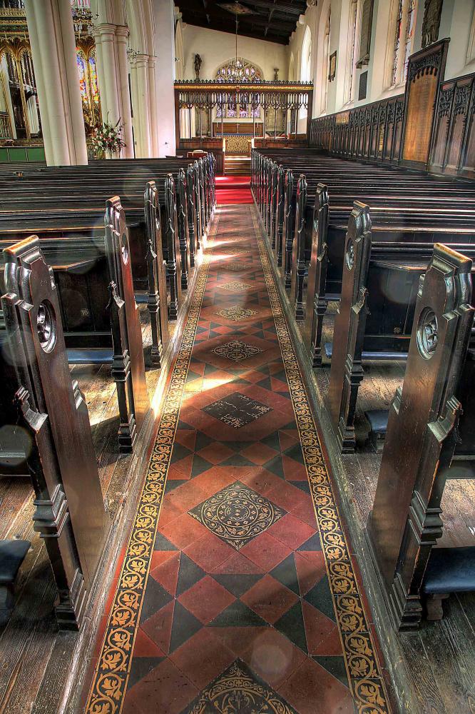 Minton floor tiles - South aisle of nave Minton floor tiles - South aisle of nave