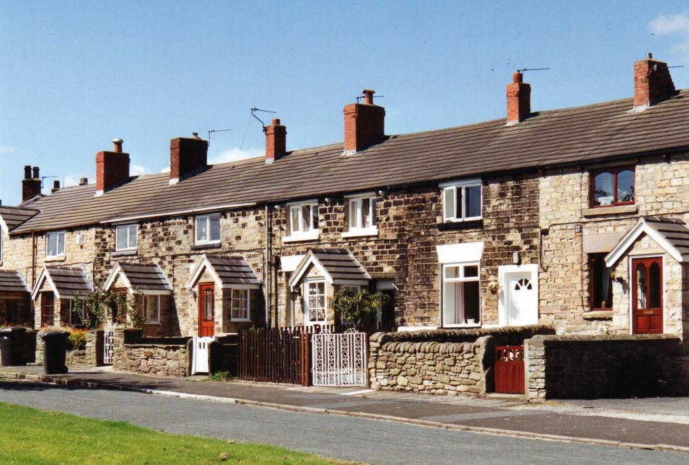 Seven little houses. Seven little houses.