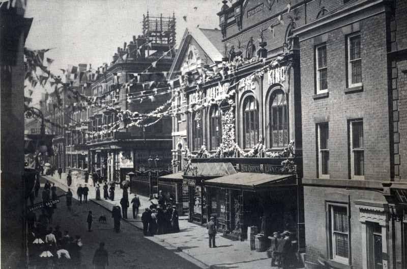 1902 Coronation decorations, King Street. 1902 Coronation decorations, King Street.