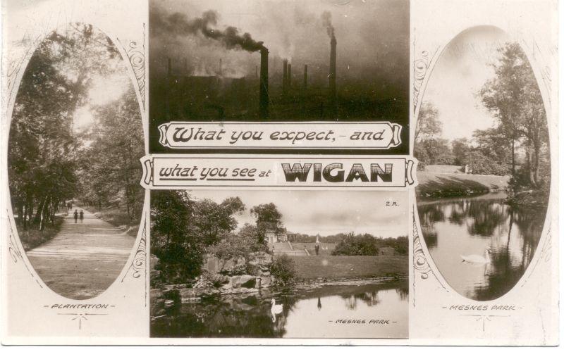 Wigan postcard. Wigan postcard.