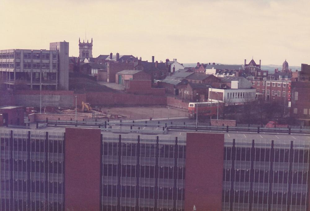 Station Road view from Crompton House 1 Dec 85